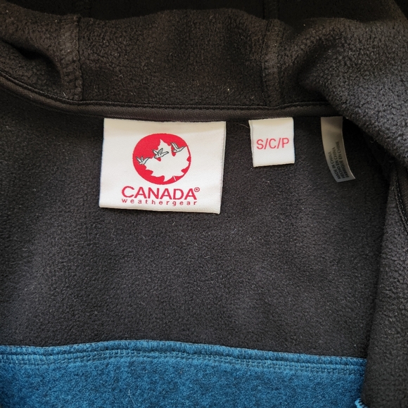 Canada Weather Gear Jacket Cozy Hooded Sweater Fleece Zip Up Blue Black Small - Picture 11 of 16